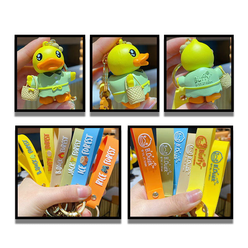 Duck ジャングル キーチャーム キーホルダー キーリング キーチェーン バッグチャーム ストラップ アクセサリー 紛失予防 かわいい ジュエリー 可愛い 雑貨 鍵 車 レディース カップル 小物 ギフト プレゼント