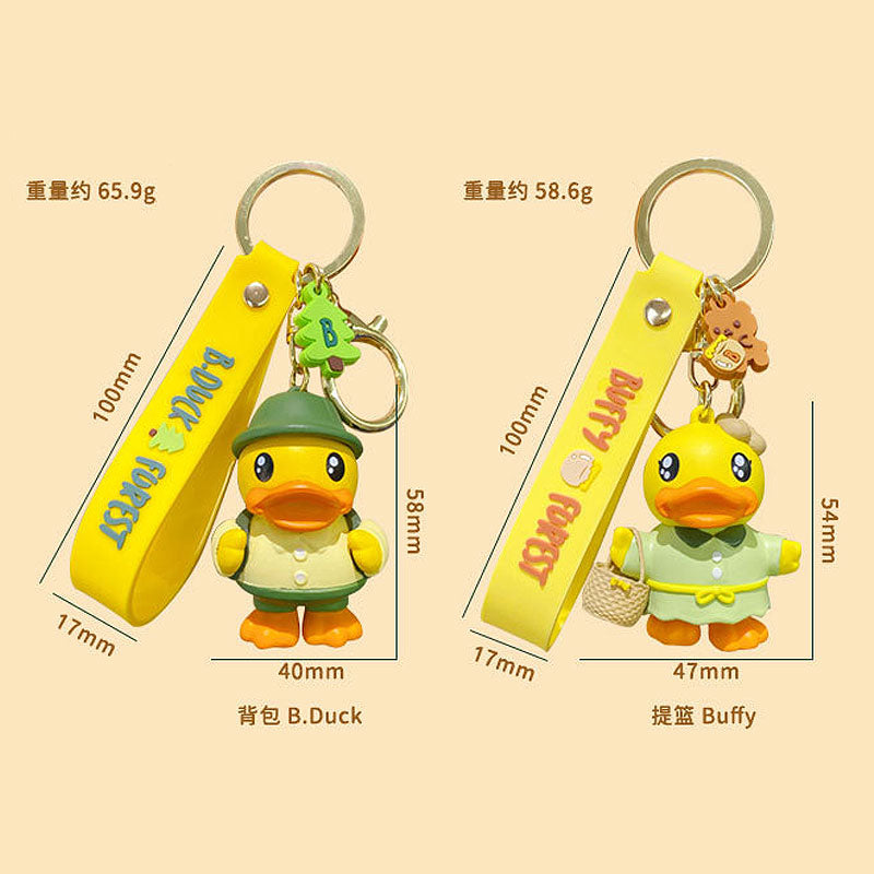 Duck ジャングル キーチャーム キーホルダー キーリング キーチェーン バッグチャーム ストラップ アクセサリー 紛失予防 かわいい ジュエリー 可愛い 雑貨 鍵 車 レディース カップル 小物 ギフト プレゼント