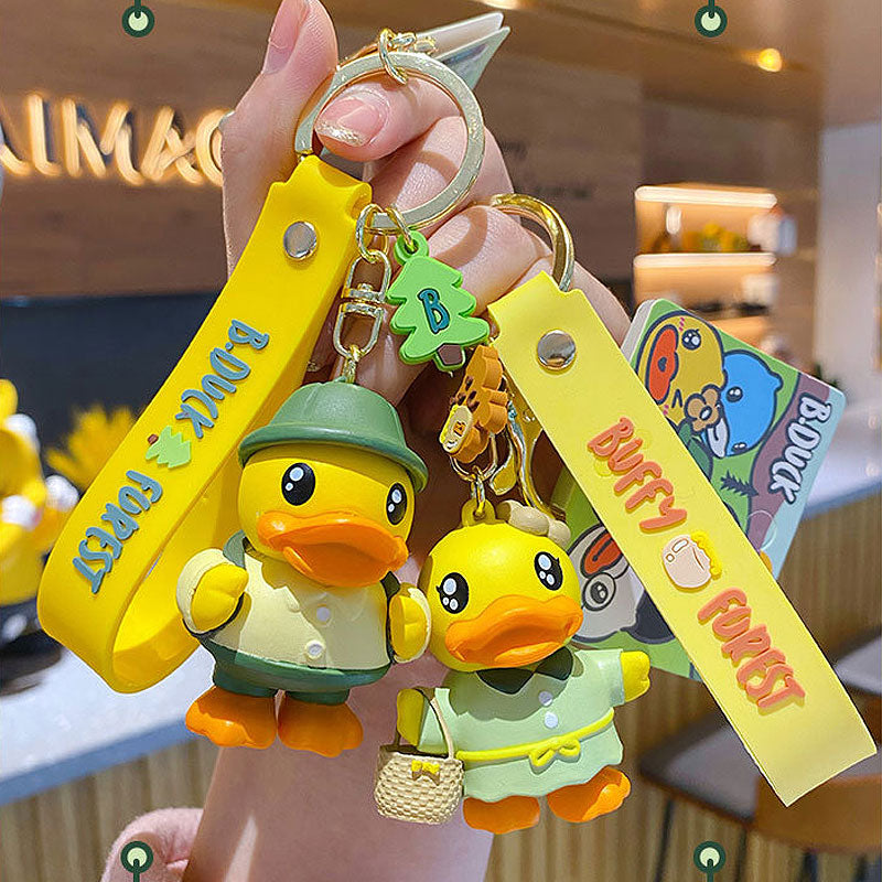 Duck ジャングル キーチャーム キーホルダー キーリング キーチェーン バッグチャーム ストラップ アクセサリー 紛失予防 かわいい ジュエリー 可愛い 雑貨 鍵 車 レディース カップル 小物 ギフト プレゼント