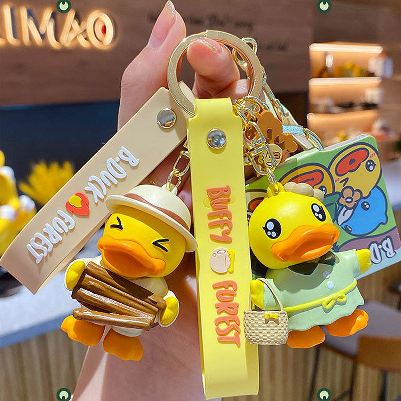 Duck ジャングル キーチャーム キーホルダー キーリング キーチェーン バッグチャーム ストラップ アクセサリー 紛失予防 かわいい ジュエリー 可愛い 雑貨 鍵 車 レディース カップル 小物 ギフト プレゼント
