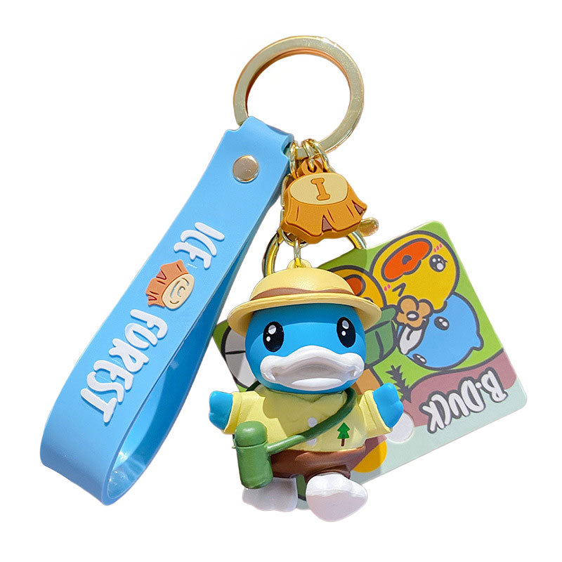 Duck ジャングル キーチャーム キーホルダー キーリング キーチェーン バッグチャーム ストラップ アクセサリー 紛失予防 かわいい ジュエリー 可愛い 雑貨 鍵 車 レディース カップル 小物 ギフト プレゼント