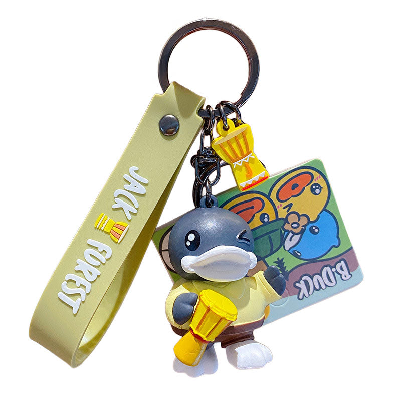 Duck ジャングル キーチャーム キーホルダー キーリング キーチェーン バッグチャーム ストラップ アクセサリー 紛失予防 かわいい ジュエリー 可愛い 雑貨 鍵 車 レディース カップル 小物 ギフト プレゼント