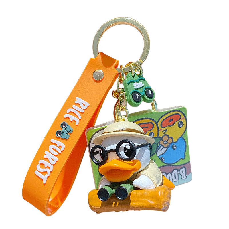 Duck ジャングル キーチャーム キーホルダー キーリング キーチェーン バッグチャーム ストラップ アクセサリー 紛失予防 かわいい ジュエリー 可愛い 雑貨 鍵 車 レディース カップル 小物 ギフト プレゼント