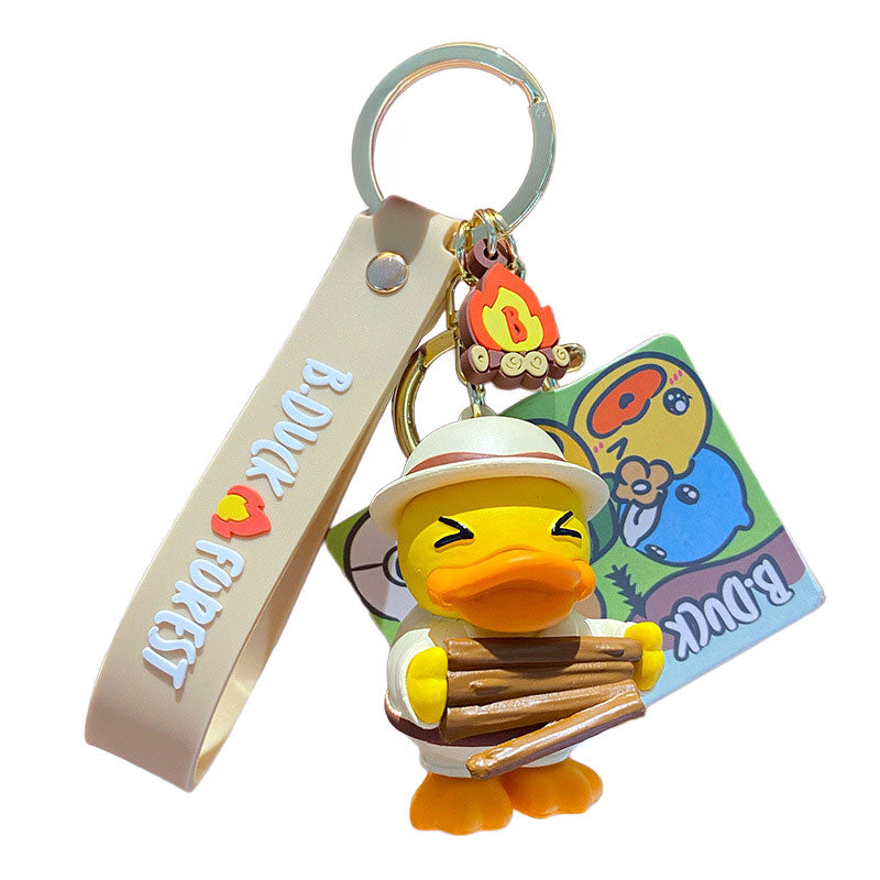 Duck ジャングル キーチャーム キーホルダー キーリング キーチェーン バッグチャーム ストラップ アクセサリー 紛失予防 かわいい ジュエリー 可愛い 雑貨 鍵 車 レディース カップル 小物 ギフト プレゼント