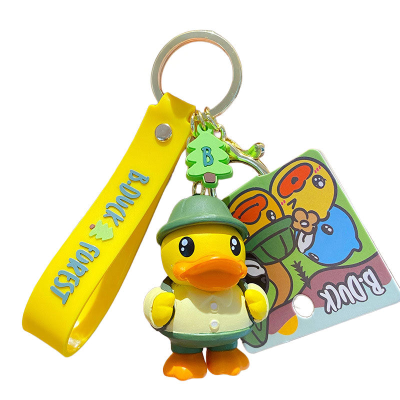 Duck ジャングル キーチャーム キーホルダー キーリング キーチェーン バッグチャーム ストラップ アクセサリー 紛失予防 かわいい ジュエリー 可愛い 雑貨 鍵 車 レディース カップル 小物 ギフト プレゼント