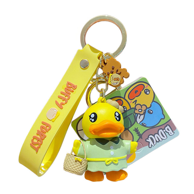 Duck ジャングル キーチャーム キーホルダー キーリング キーチェーン バッグチャーム ストラップ アクセサリー 紛失予防 かわいい ジュエリー 可愛い 雑貨 鍵 車 レディース カップル 小物 ギフト プレゼント