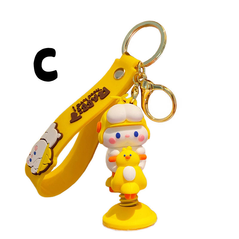 ウサギ 揺り木馬 キーチャーム キーホルダー キーリング キーチェーン バッグチャーム ストラップ アクセサリー 紛失予防 かわいい ジュエリー 可愛い 雑貨 鍵 車 レディース カップル 小物 ギフト プレゼント