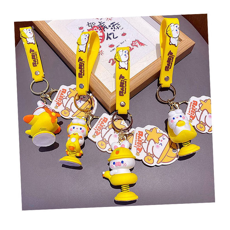 ウサギ 揺り木馬 キーチャーム キーホルダー キーリング キーチェーン バッグチャーム ストラップ アクセサリー 紛失予防 かわいい ジュエリー 可愛い 雑貨 鍵 車 レディース カップル 小物 ギフト プレゼント