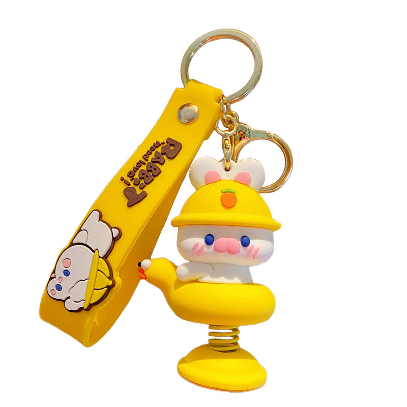 ウサギ 揺り木馬 キーチャーム キーホルダー キーリング キーチェーン バッグチャーム ストラップ アクセサリー 紛失予防 かわいい ジュエリー 可愛い 雑貨 鍵 車 レディース カップル 小物 ギフト プレゼント