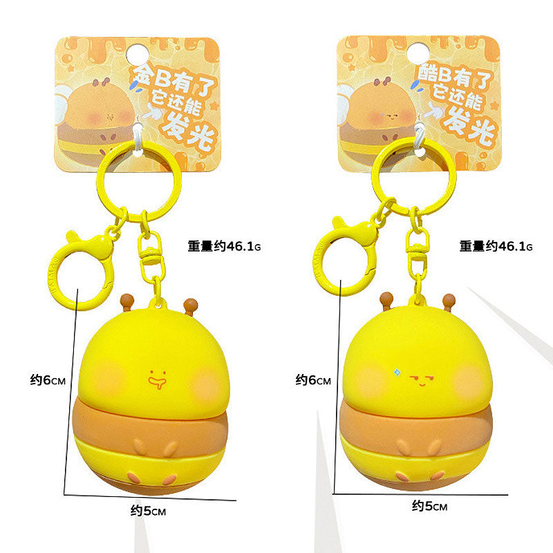 Bee 光る キーチャーム キーホルダー キーリング キーチェーン バッグチャーム ストラップ アクセサリー 紛失予防 かわいい ジュエリー 可愛い 雑貨 鍵 車 レディース カップル 小物 ギフト プレゼント