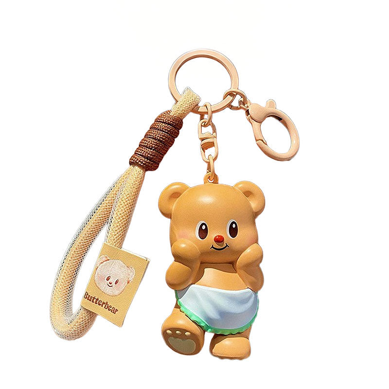 クマ バター キーチャーム キーホルダー キーリング キーチェーン バッグチャーム ストラップ アクセサリー 紛失予防 かわいい ジュエリー 可愛い 雑貨 鍵 車 レディース カップル 小物 ギフト プレゼント