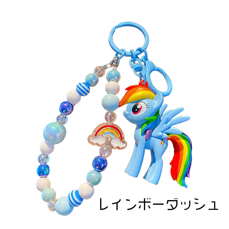PONY 馬 ユニコーン キーチャーム キーホルダー キーリング キーチェーン バッグチャーム ストラップ アクセサリー 紛失予防 かわいい ジュエリー 可愛い 雑貨 鍵 車 レディース カップル 小物 ギフト プレゼント