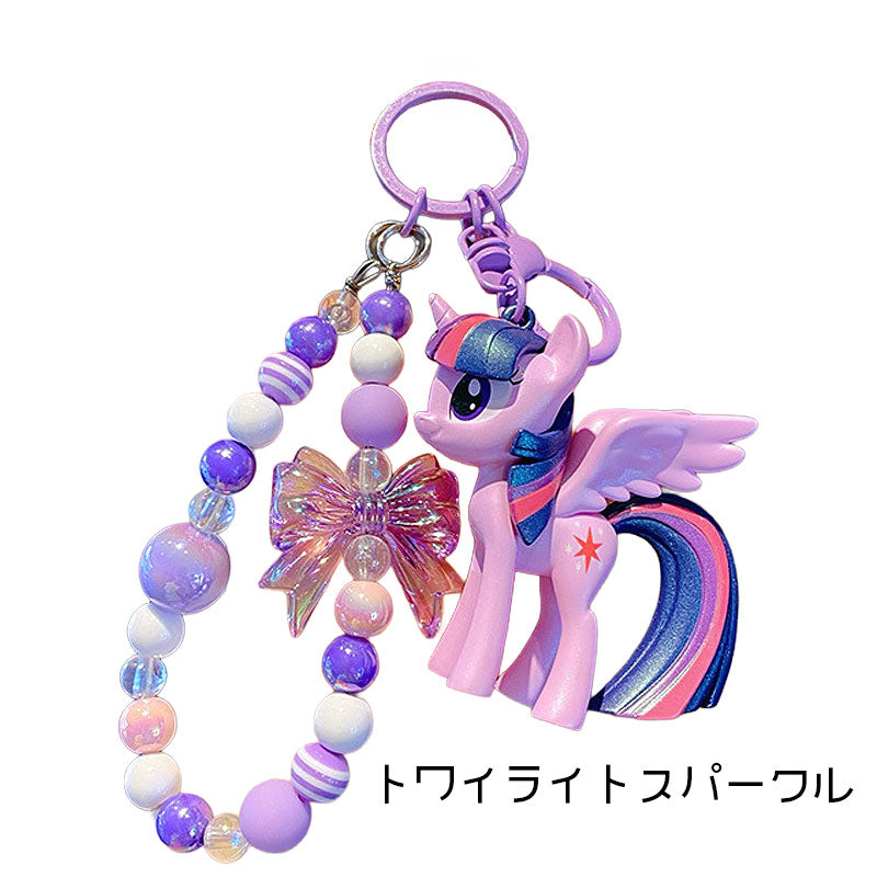 PONY 馬 ユニコーン キーチャーム キーホルダー キーリング キーチェーン バッグチャーム ストラップ アクセサリー 紛失予防 かわいい ジュエリー 可愛い 雑貨 鍵 車 レディース カップル 小物 ギフト プレゼント
