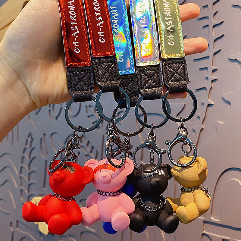 Bear クマ 電波 キーチャーム キーホルダー キーリング キーチェーン バッグチャーム ストラップ アクセサリー 紛失予防 かわいい ジュエリー 可愛い 雑貨 鍵 車 レディース カップル 小物 ギフト プレゼント