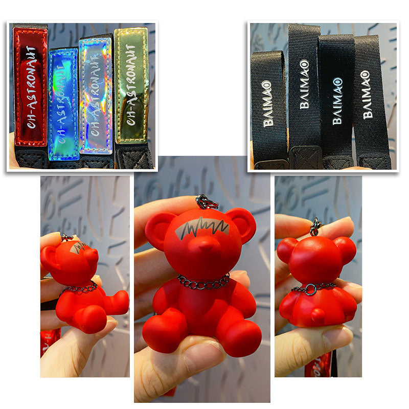 Bear クマ 電波 キーチャーム キーホルダー キーリング キーチェーン バッグチャーム ストラップ アクセサリー 紛失予防 かわいい ジュエリー 可愛い 雑貨 鍵 車 レディース カップル 小物 ギフト プレゼント