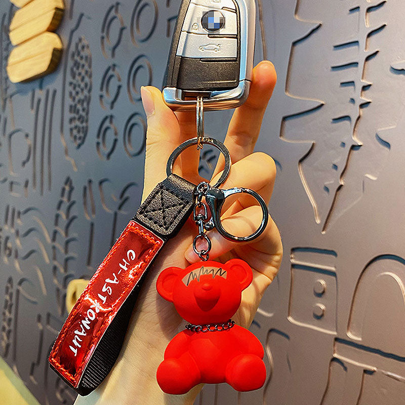 Bear クマ 電波 キーチャーム キーホルダー キーリング キーチェーン バッグチャーム ストラップ アクセサリー 紛失予防 かわいい ジュエリー 可愛い 雑貨 鍵 車 レディース カップル 小物 ギフト プレゼント
