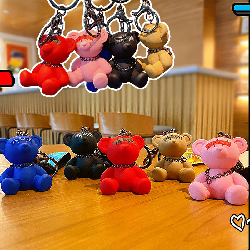 Bear クマ 電波 キーチャーム キーホルダー キーリング キーチェーン バッグチャーム ストラップ アクセサリー 紛失予防 かわいい ジュエリー 可愛い 雑貨 鍵 車 レディース カップル 小物 ギフト プレゼント