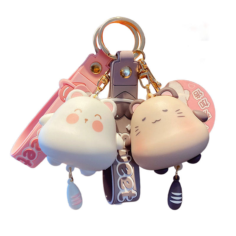 動物 ねこ パンダ キーチャーム キーホルダー キーリング キーチェーン バッグチャーム ストラップ アクセサリー 紛失予防 かわいい ジュエリー 可愛い 雑貨 鍵 車 レディース カップル 小物 ギフト プレゼント