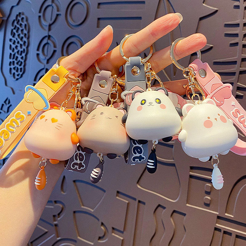 動物 ねこ パンダ キーチャーム キーホルダー キーリング キーチェーン バッグチャーム ストラップ アクセサリー 紛失予防 かわいい ジュエリー 可愛い 雑貨 鍵 車 レディース カップル 小物 ギフト プレゼント