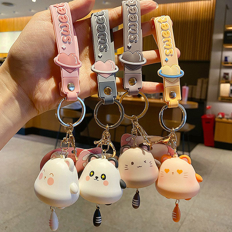 動物 ねこ パンダ キーチャーム キーホルダー キーリング キーチェーン バッグチャーム ストラップ アクセサリー 紛失予防 かわいい ジュエリー 可愛い 雑貨 鍵 車 レディース カップル 小物 ギフト プレゼント