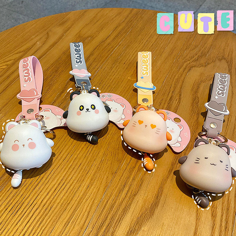 動物 ねこ パンダ キーチャーム キーホルダー キーリング キーチェーン バッグチャーム ストラップ アクセサリー 紛失予防 かわいい ジュエリー 可愛い 雑貨 鍵 車 レディース カップル 小物 ギフト プレゼント