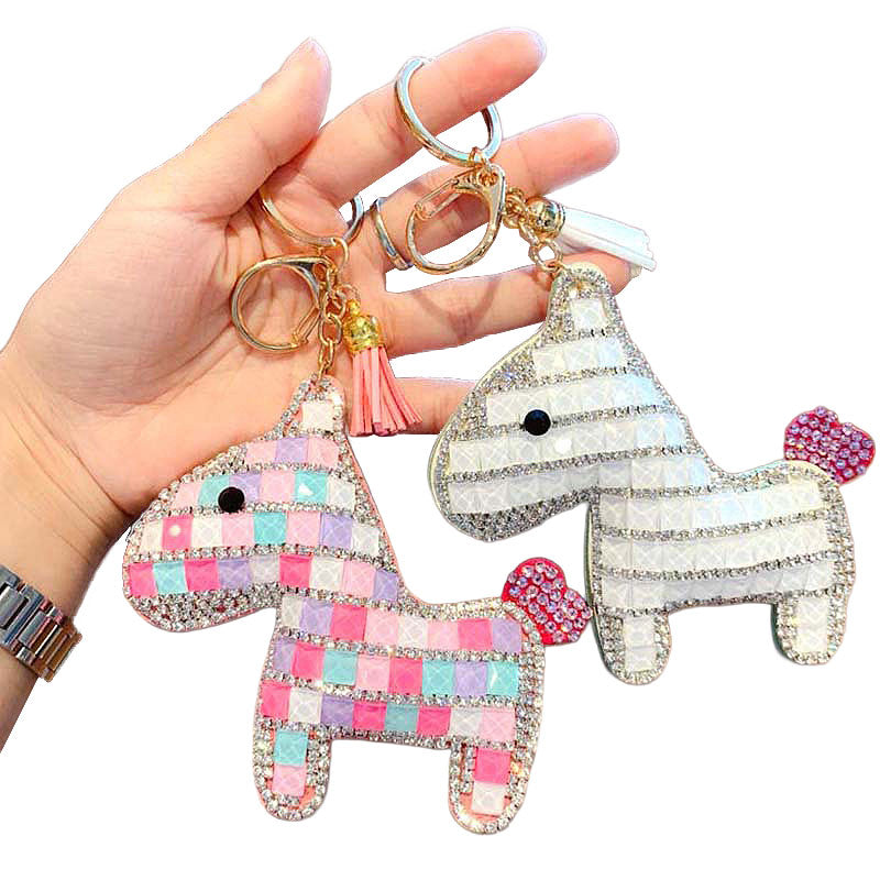 馬 ダイア キラキラ キーチャーム キーホルダー キーリング キーチェーン バッグチャーム ストラップ アクセサリー 紛失予防 かわいい ジュエリー 可愛い 雑貨 鍵 車 レディース カップル 小物 ギフト プレゼント