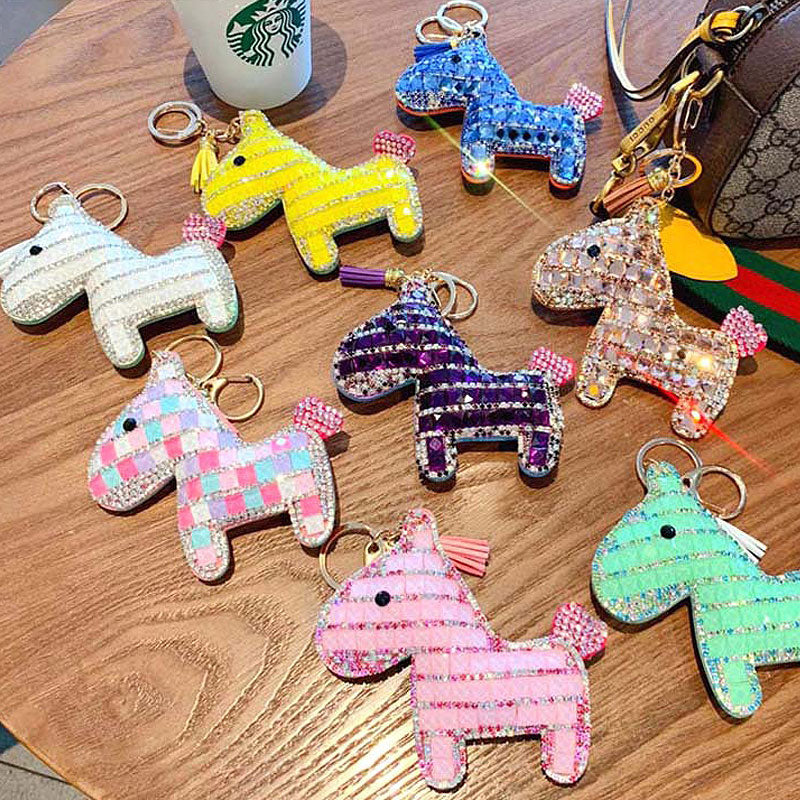馬 ダイア キラキラ キーチャーム キーホルダー キーリング キーチェーン バッグチャーム ストラップ アクセサリー 紛失予防 かわいい ジュエリー 可愛い 雑貨 鍵 車 レディース カップル 小物 ギフト プレゼント