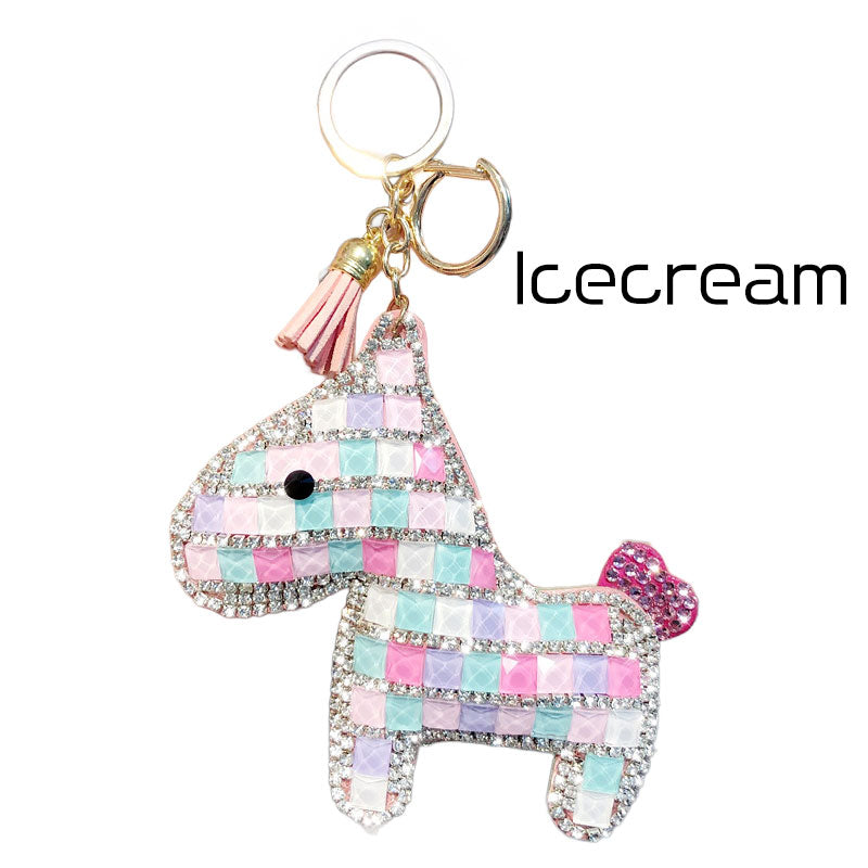 馬 ダイア キラキラ キーチャーム キーホルダー キーリング キーチェーン バッグチャーム ストラップ アクセサリー 紛失予防 かわいい ジュエリー 可愛い 雑貨 鍵 車 レディース カップル 小物 ギフト プレゼント
