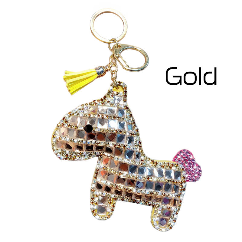 馬 ダイア キラキラ キーチャーム キーホルダー キーリング キーチェーン バッグチャーム ストラップ アクセサリー 紛失予防 かわいい ジュエリー 可愛い 雑貨 鍵 車 レディース カップル 小物 ギフト プレゼント