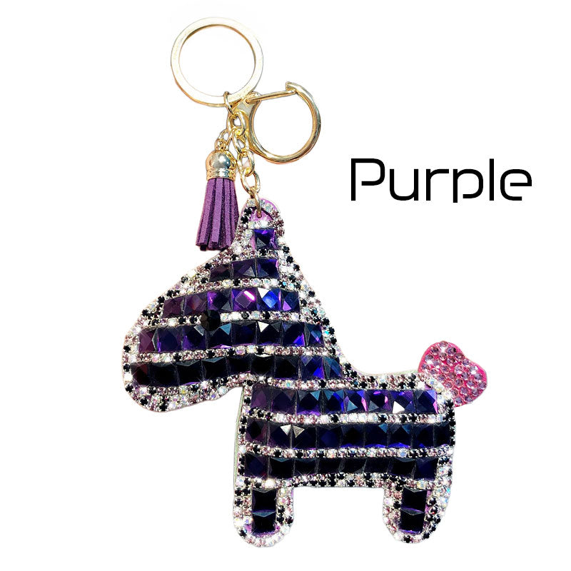 馬 ダイア キラキラ キーチャーム キーホルダー キーリング キーチェーン バッグチャーム ストラップ アクセサリー 紛失予防 かわいい ジュエリー 可愛い 雑貨 鍵 車 レディース カップル 小物 ギフト プレゼント