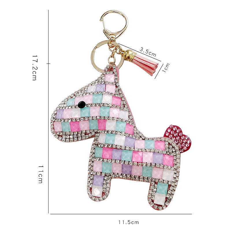 馬 ダイア キラキラ キーチャーム キーホルダー キーリング キーチェーン バッグチャーム ストラップ アクセサリー 紛失予防 かわいい ジュエリー 可愛い 雑貨 鍵 車 レディース カップル 小物 ギフト プレゼント