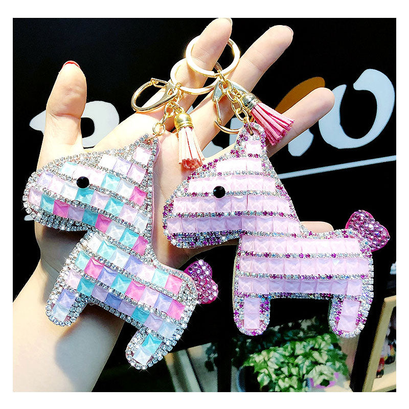 馬 ダイア キラキラ キーチャーム キーホルダー キーリング キーチェーン バッグチャーム ストラップ アクセサリー 紛失予防 かわいい ジュエリー 可愛い 雑貨 鍵 車 レディース カップル 小物 ギフト プレゼント