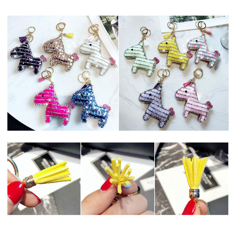 馬 ダイア キラキラ キーチャーム キーホルダー キーリング キーチェーン バッグチャーム ストラップ アクセサリー 紛失予防 かわいい ジュエリー 可愛い 雑貨 鍵 車 レディース カップル 小物 ギフト プレゼント