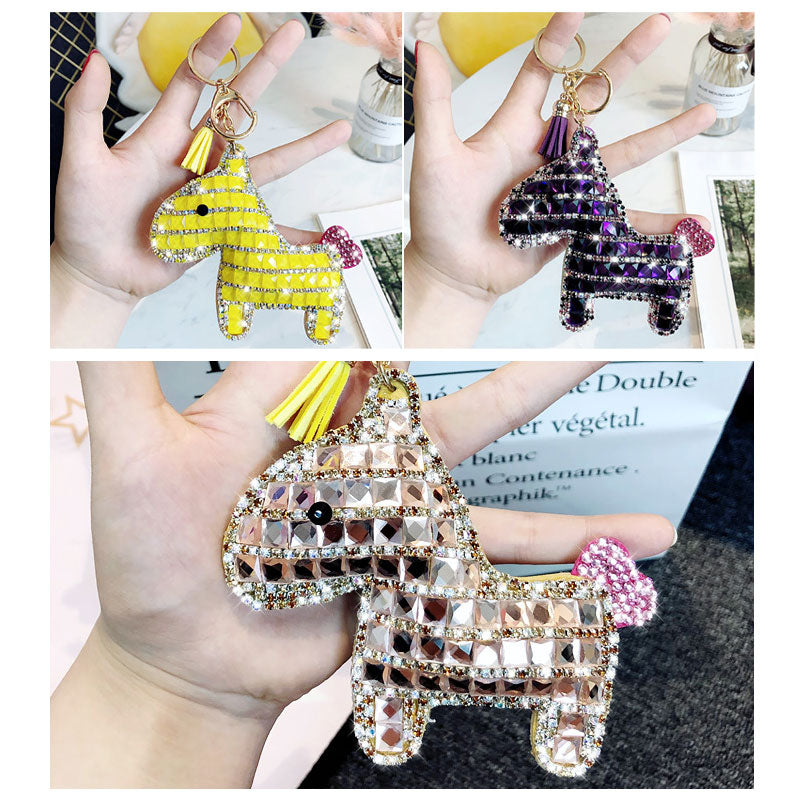 馬 ダイア キラキラ キーチャーム キーホルダー キーリング キーチェーン バッグチャーム ストラップ アクセサリー 紛失予防 かわいい ジュエリー 可愛い 雑貨 鍵 車 レディース カップル 小物 ギフト プレゼント