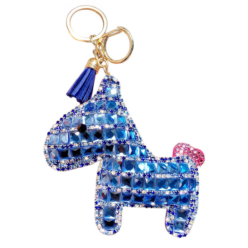 馬 ダイア キラキラ キーチャーム キーホルダー キーリング キーチェーン バッグチャーム ストラップ アクセサリー 紛失予防 かわいい ジュエリー 可愛い 雑貨 鍵 車 レディース カップル 小物 ギフト プレゼント