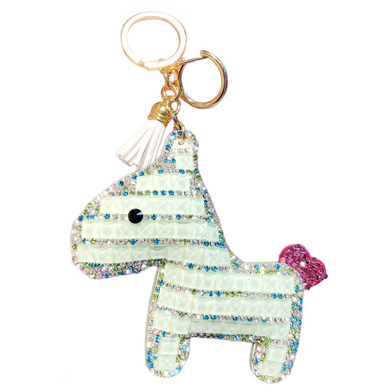 馬 ダイア キラキラ キーチャーム キーホルダー キーリング キーチェーン バッグチャーム ストラップ アクセサリー 紛失予防 かわいい ジュエリー 可愛い 雑貨 鍵 車 レディース カップル 小物 ギフト プレゼント