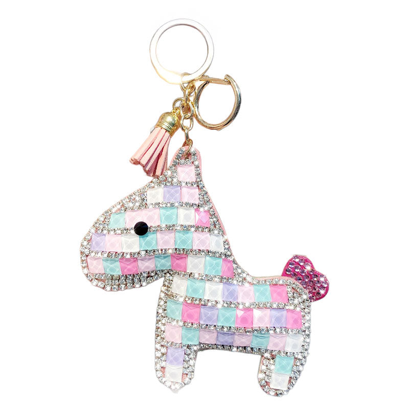 馬 ダイア キラキラ キーチャーム キーホルダー キーリング キーチェーン バッグチャーム ストラップ アクセサリー 紛失予防 かわいい ジュエリー 可愛い 雑貨 鍵 車 レディース カップル 小物 ギフト プレゼント