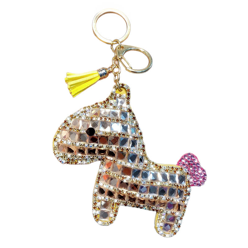 馬 ダイア キラキラ キーチャーム キーホルダー キーリング キーチェーン バッグチャーム ストラップ アクセサリー 紛失予防 かわいい ジュエリー 可愛い 雑貨 鍵 車 レディース カップル 小物 ギフト プレゼント