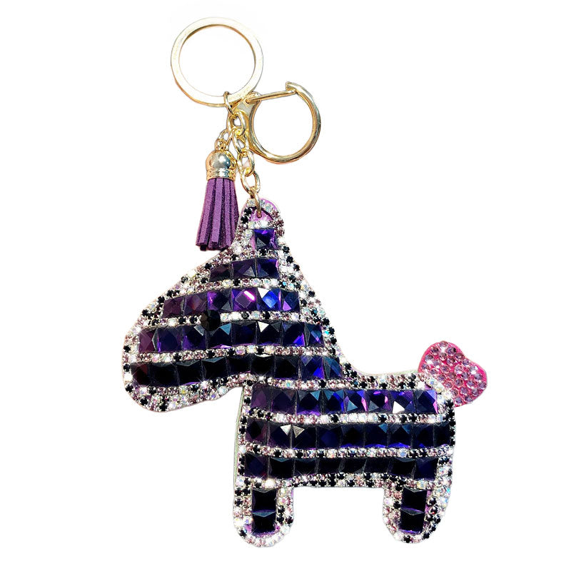 馬 ダイア キラキラ キーチャーム キーホルダー キーリング キーチェーン バッグチャーム ストラップ アクセサリー 紛失予防 かわいい ジュエリー 可愛い 雑貨 鍵 車 レディース カップル 小物 ギフト プレゼント