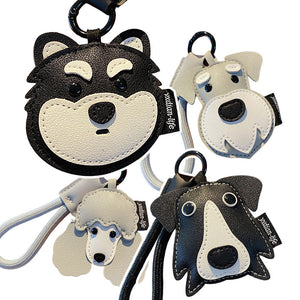 ハスキー 犬 革 キーチャーム キーホルダー キーリング キーチェーン バッグチャーム ストラップ アクセサリー 紛失予防 かわいい ジュエリー 可愛い 雑貨 鍵 車 レディース カップル 小物 ギフト プレゼント