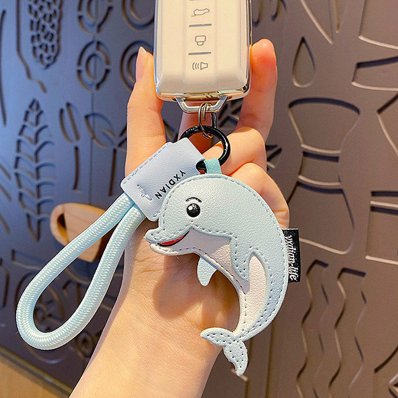 クジラ イルカ 革 キーチャーム キーホルダー キーリング キーチェーン バッグチャーム ストラップ アクセサリー 紛失予防 かわいい ジュエリー 可愛い 雑貨 鍵 車 レディース カップル 小物 ギフト プレゼント