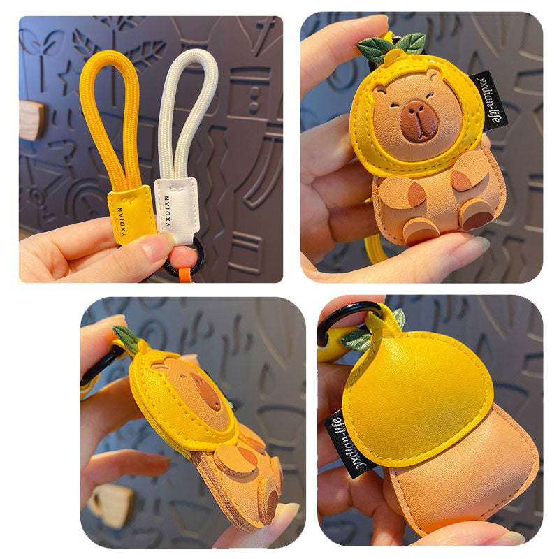 カピバラ クマ イヌ ネコ 革 キーチャーム キーホルダー キーリング キーチェーン バッグチャーム ストラップ アクセサリー 紛失予防 かわいい ジュエリー 可愛い 雑貨 鍵 車 レディース カップル 小物 ギフト プレゼント