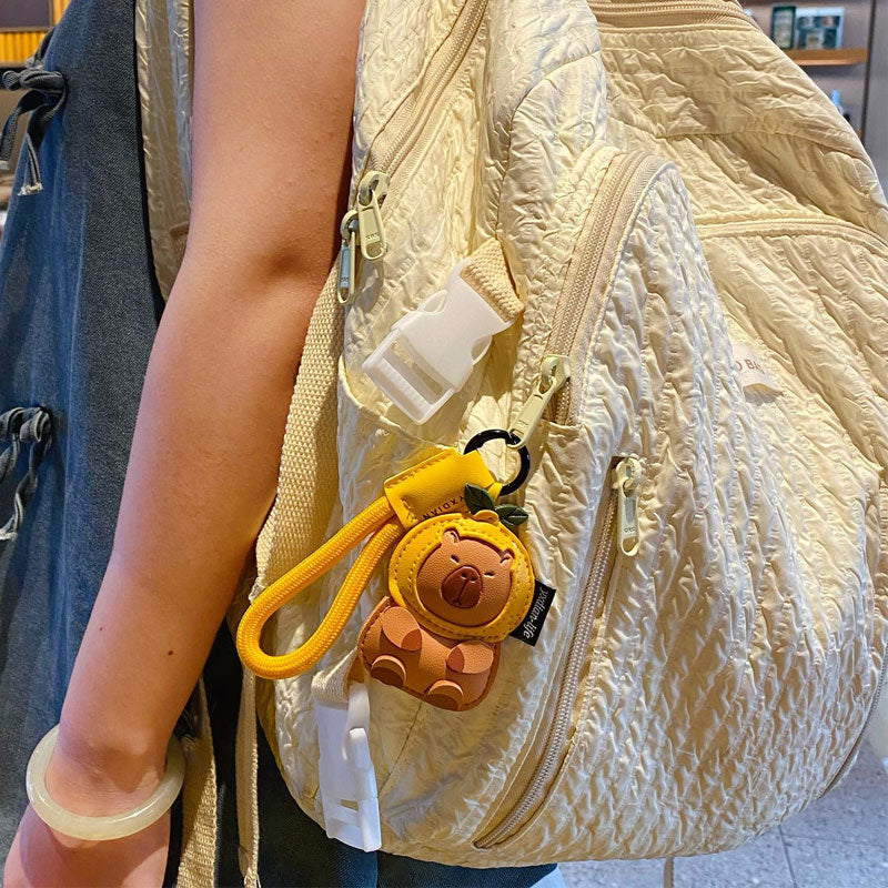 カピバラ クマ イヌ ネコ 革 キーチャーム キーホルダー キーリング キーチェーン バッグチャーム ストラップ アクセサリー 紛失予防 かわいい ジュエリー 可愛い 雑貨 鍵 車 レディース カップル 小物 ギフト プレゼント