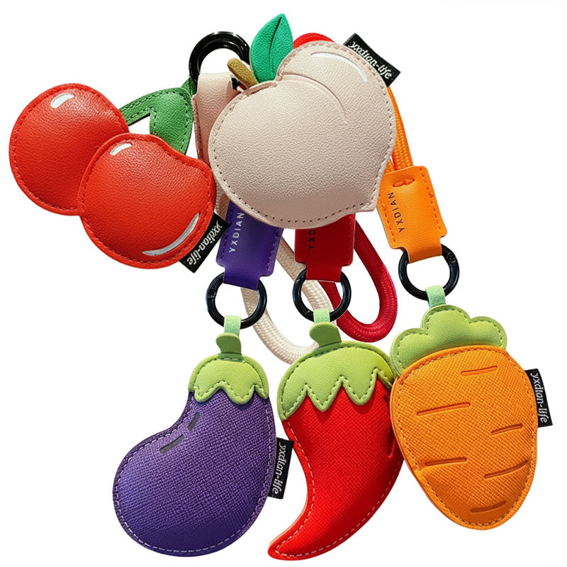 野菜 果物 革 キーチャーム キーホルダー キーリング キーチェーン バッグチャーム ストラップ アクセサリー 紛失予防 かわいい ジュエリー 可愛い 雑貨 鍵 車 レディース カップル 小物 ギフト プレゼント