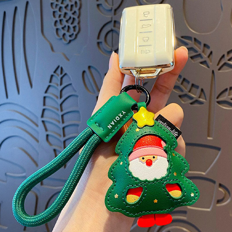 クリスマス サンタ トナカイ 革 キーチャーム キーホルダー キーリング キーチェーン バッグチャーム ストラップ アクセサリー 紛失予防 かわいい ジュエリー 可愛い 雑貨 鍵 車 レディース カップル 小物 ギフト プレゼント