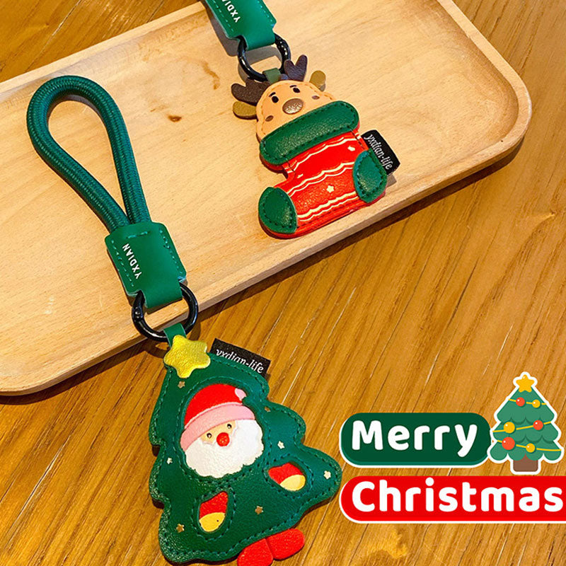 クリスマス サンタ トナカイ 革 キーチャーム キーホルダー キーリング キーチェーン バッグチャーム ストラップ アクセサリー 紛失予防 かわいい ジュエリー 可愛い 雑貨 鍵 車 レディース カップル 小物 ギフト プレゼント