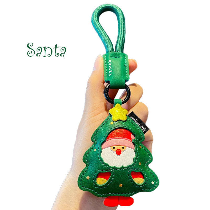 クリスマス サンタ トナカイ 革 キーチャーム キーホルダー キーリング キーチェーン バッグチャーム ストラップ アクセサリー 紛失予防 かわいい ジュエリー 可愛い 雑貨 鍵 車 レディース カップル 小物 ギフト プレゼント