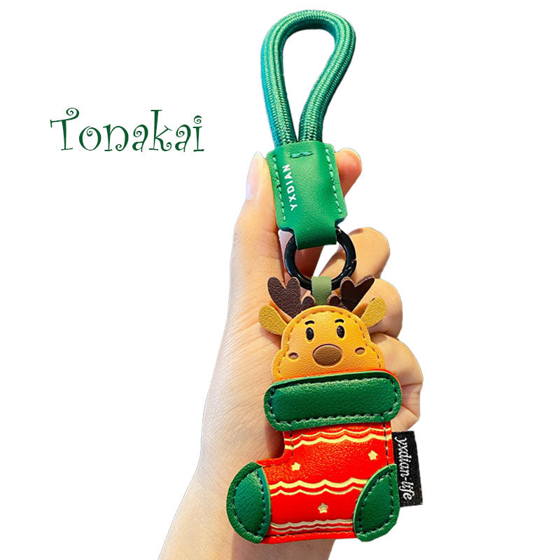 クリスマス サンタ トナカイ 革 キーチャーム キーホルダー キーリング キーチェーン バッグチャーム ストラップ アクセサリー 紛失予防 かわいい ジュエリー 可愛い 雑貨 鍵 車 レディース カップル 小物 ギフト プレゼント