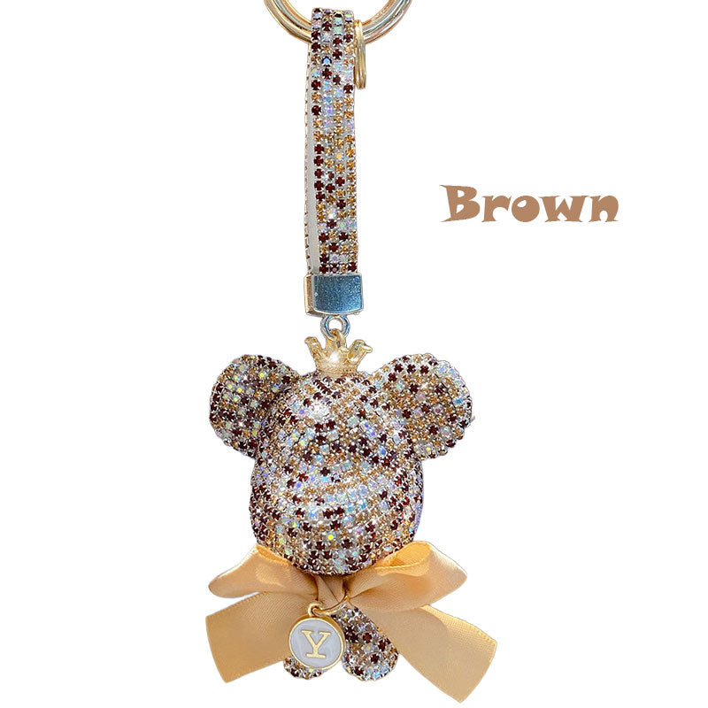 クマ キラキラ ダイア キーチャーム キーホルダー キーリング キーチェーン バッグチャーム ストラップ アクセサリー 紛失予防 かわいい ジュエリー 可愛い 雑貨 鍵 車 レディース カップル 小物 ギフト プレゼント