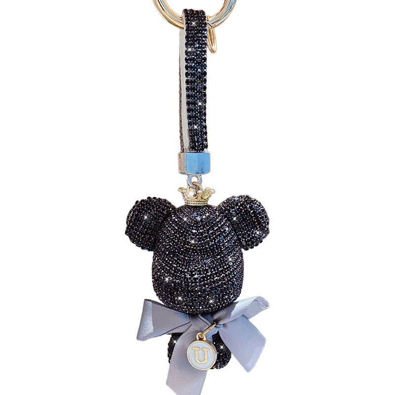 クマ キラキラ ダイア キーチャーム キーホルダー キーリング キーチェーン バッグチャーム ストラップ アクセサリー 紛失予防 かわいい ジュエリー 可愛い 雑貨 鍵 車 レディース カップル 小物 ギフト プレゼント